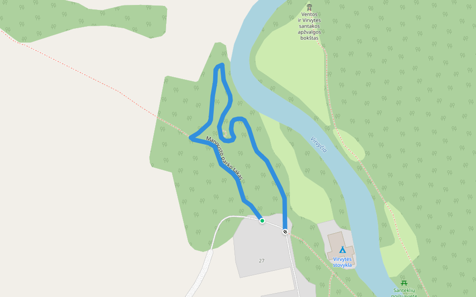 Mangusto parko takas walking route map in Gyvoliai