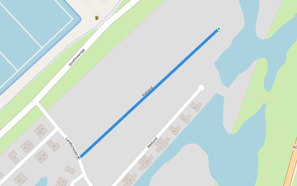 Rietland walking route map in Lelystad