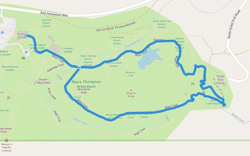Main Trail walking route map in Superior