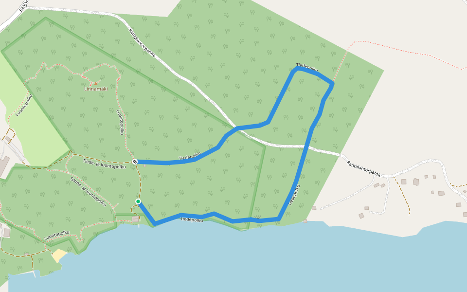 Tiedepolku walking route map in Hämeenlinna