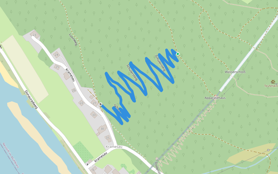 Schülersteig walking route map in Kramesau
