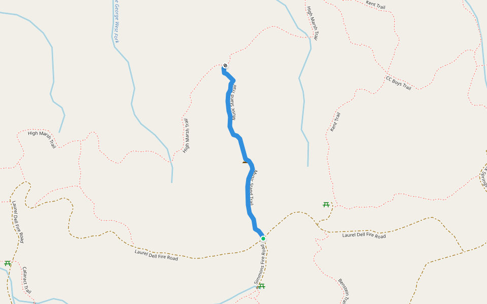 Music Stand Trail walking route map in Stinson Beach