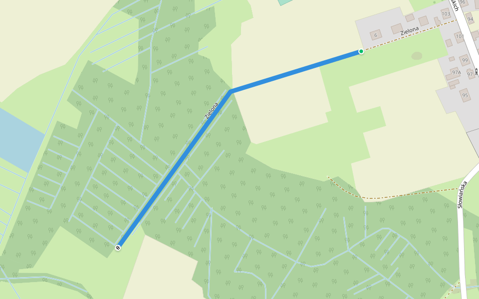 Zielona walking route map in Osiek