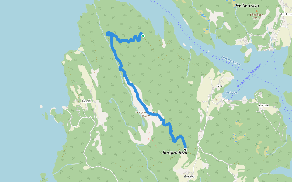 Borgundnuten walking route map in Arnavik