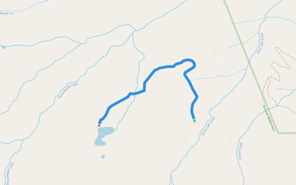 Horeshoe Lake Trail walking route map in Etna