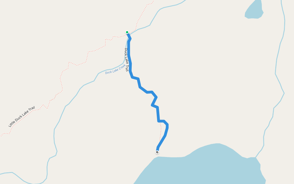 Big Duck Lake Trail walking route map in Etna