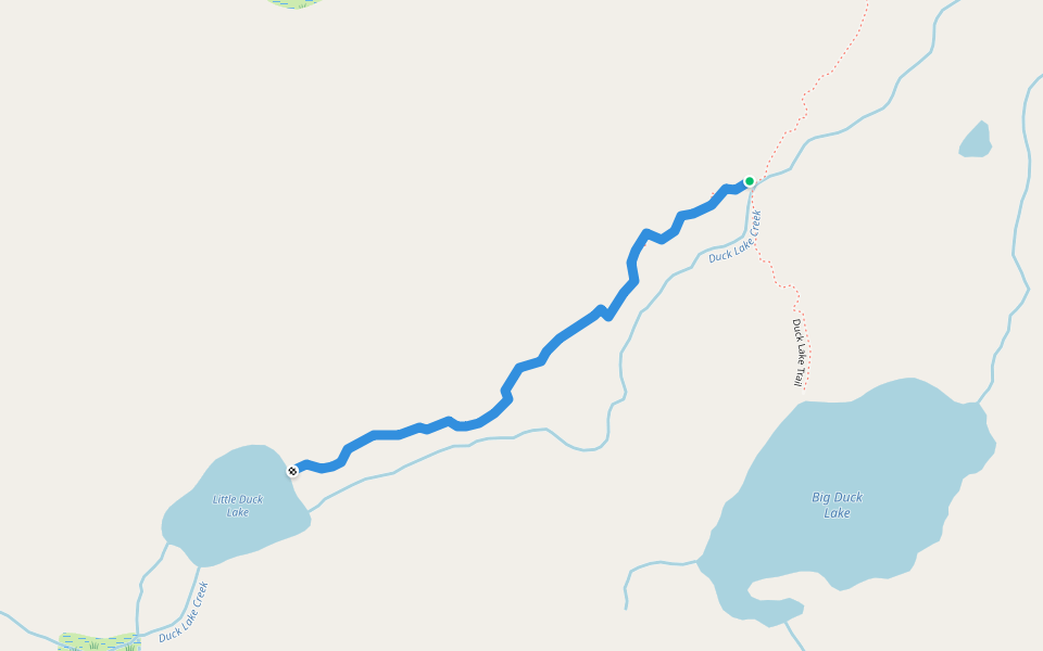 Little Duck Lake Trail walking route map in Etna