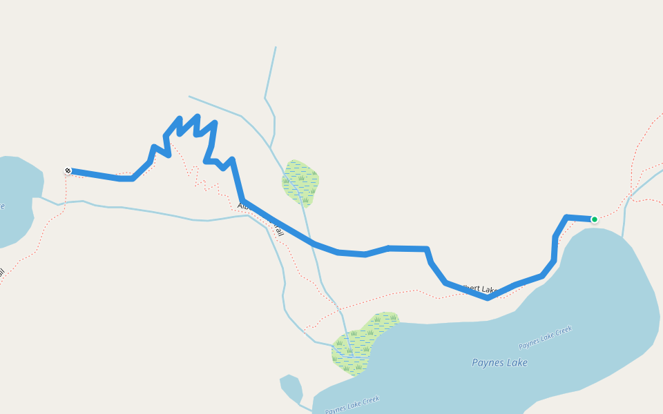 Albert Lake Trail walking route map in Etna
