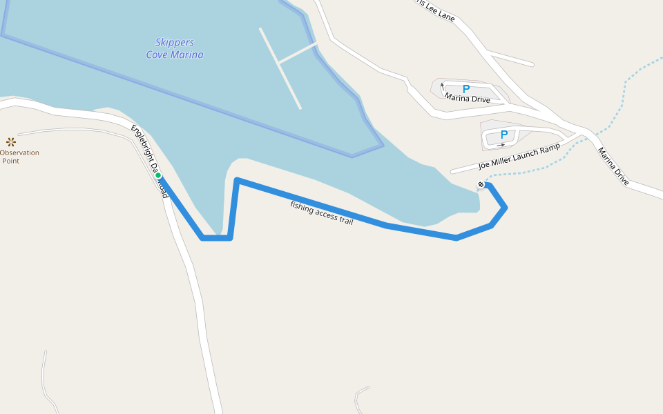 fishing access trail walking route map in Penn Valley