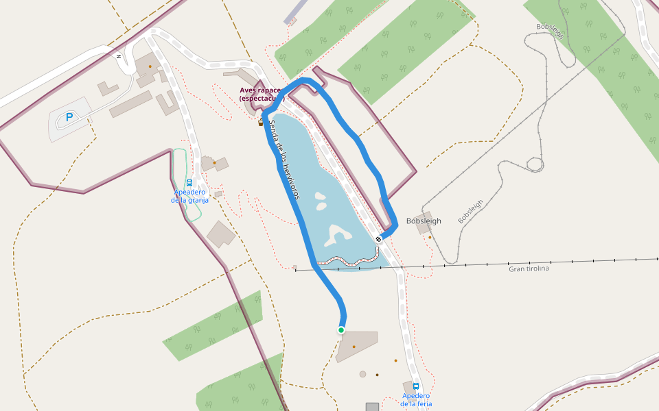 Senda de los hervívoros walking route map in Arguedas