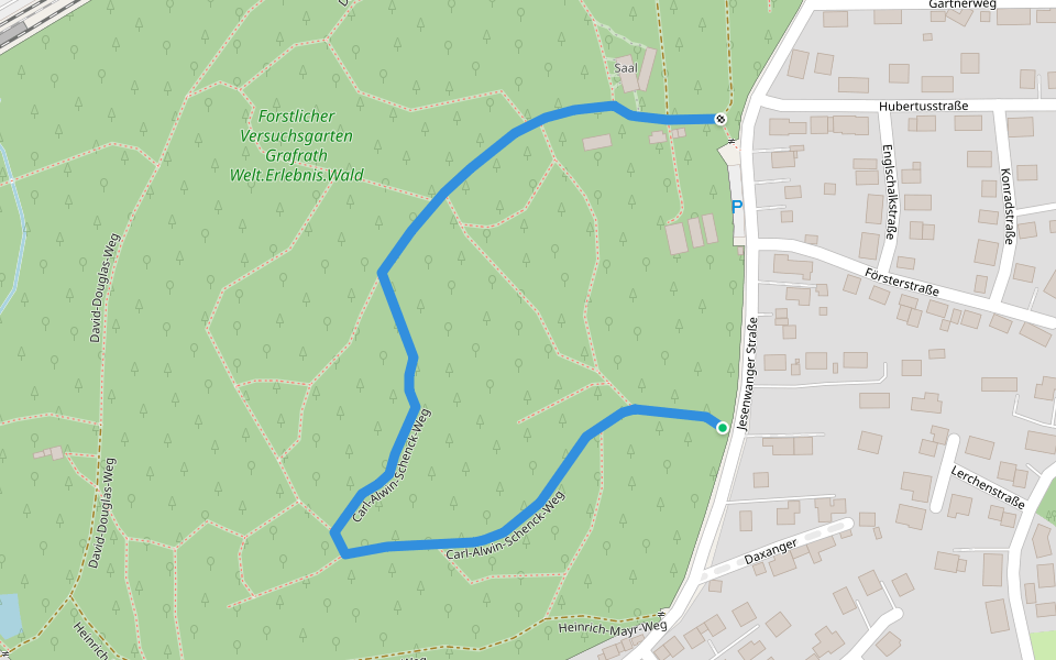 Carl-Alwin-Schenck-Weg walking route map in Grafrath