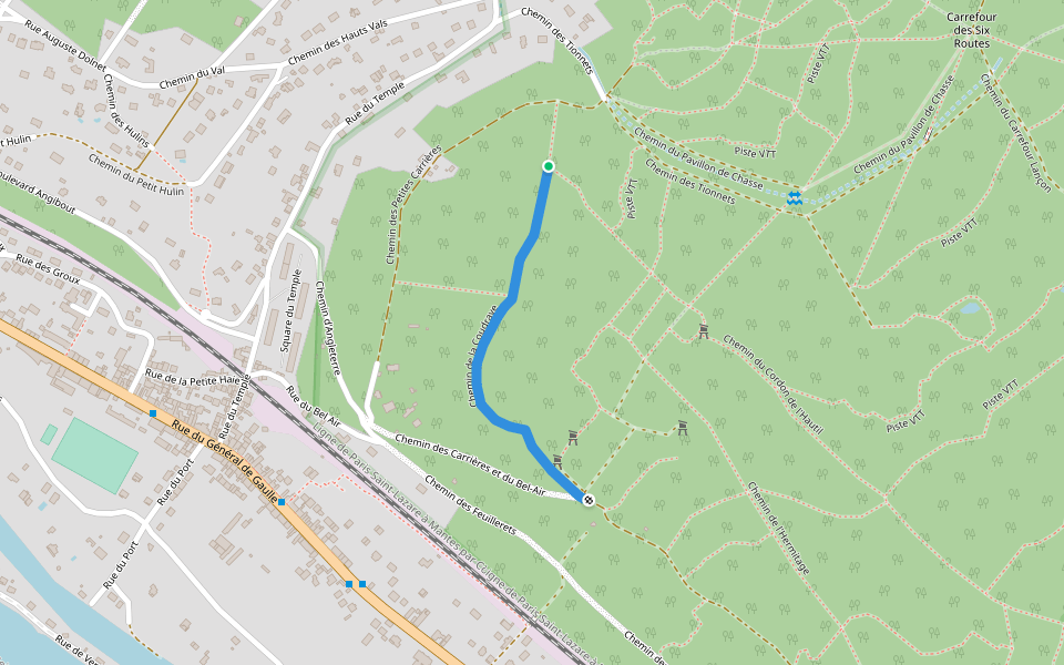 Chemin de la Coudraye walking route map in Vaux-sur-Seine