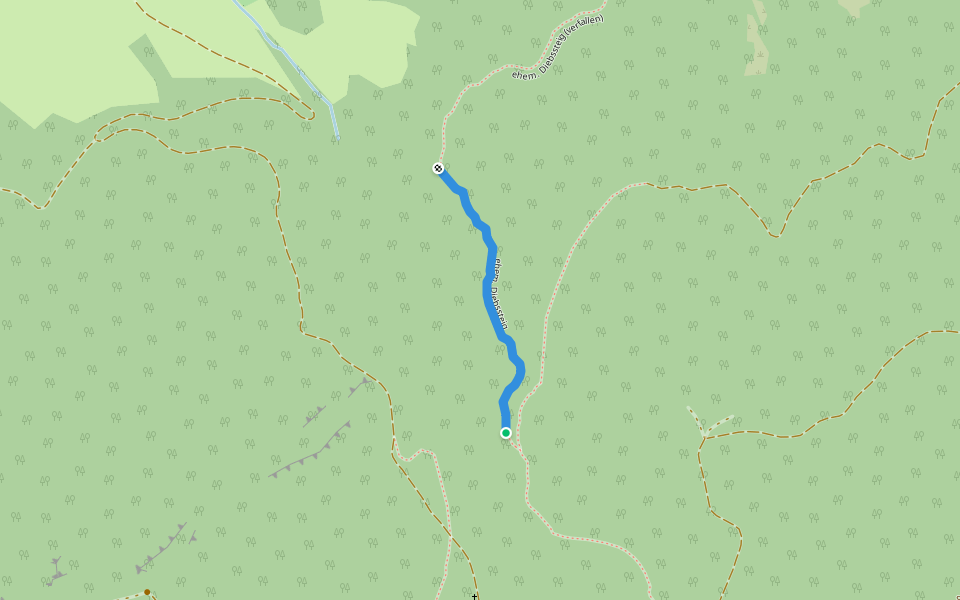 ehem. Diebssteig walking route map in Wegscheid