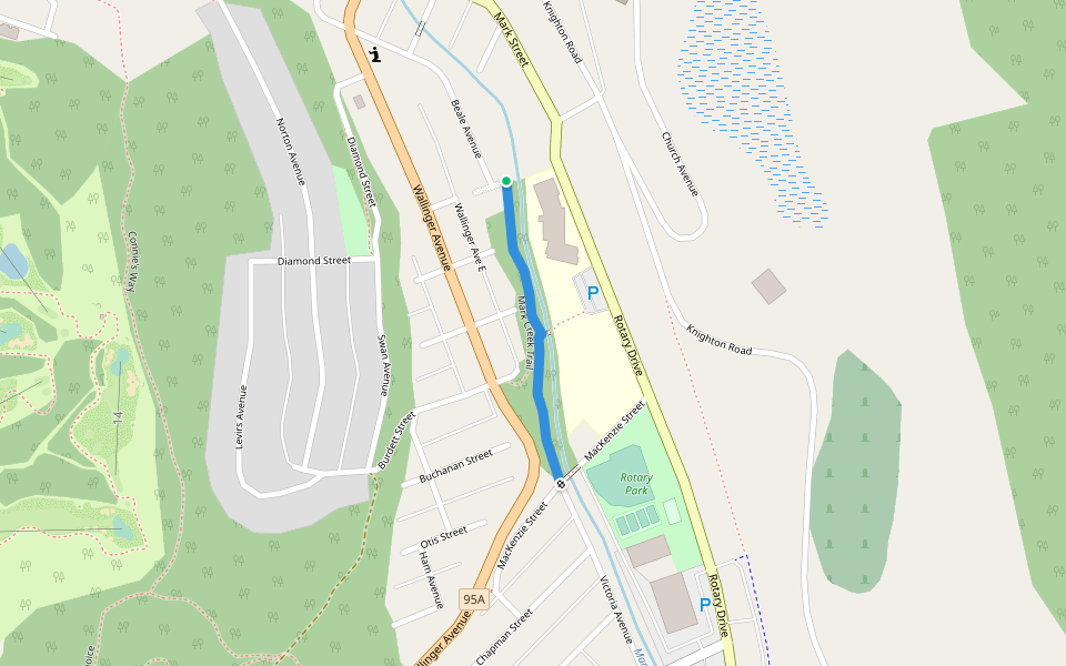 Mark Creek Trail walking route map in Kimberley