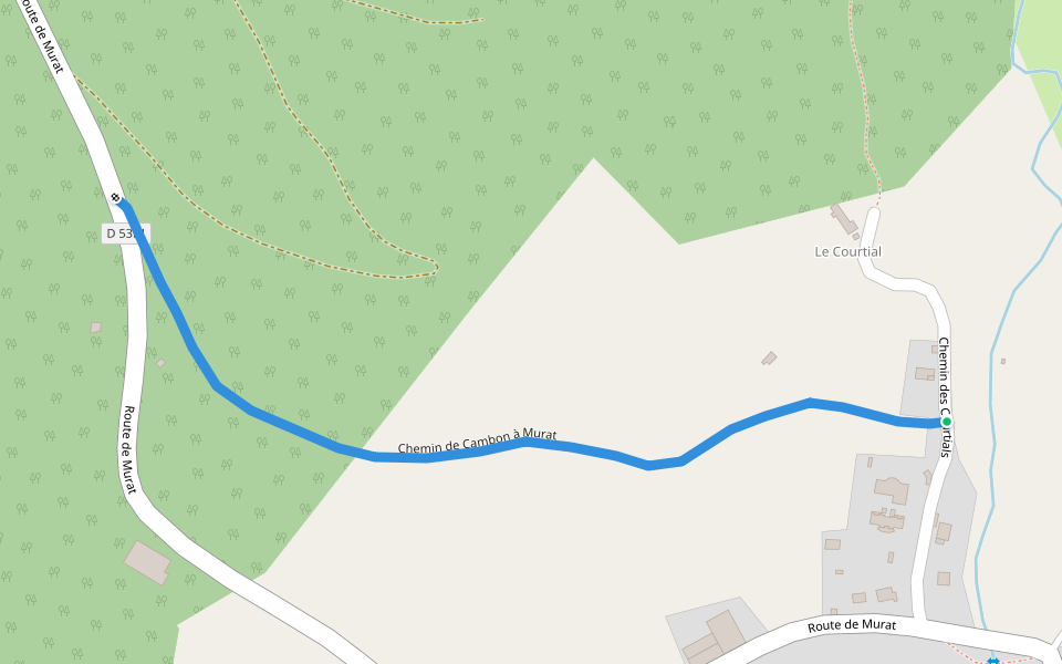 Chemin de Cambon à Murat walking route map in Cambon-et-Salvergues