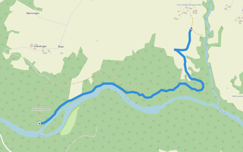 Vognillsmoan walking route map in Vognillan