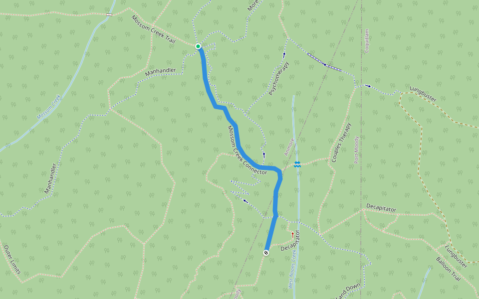 Mossom Creek Connector walking route map in Anmore