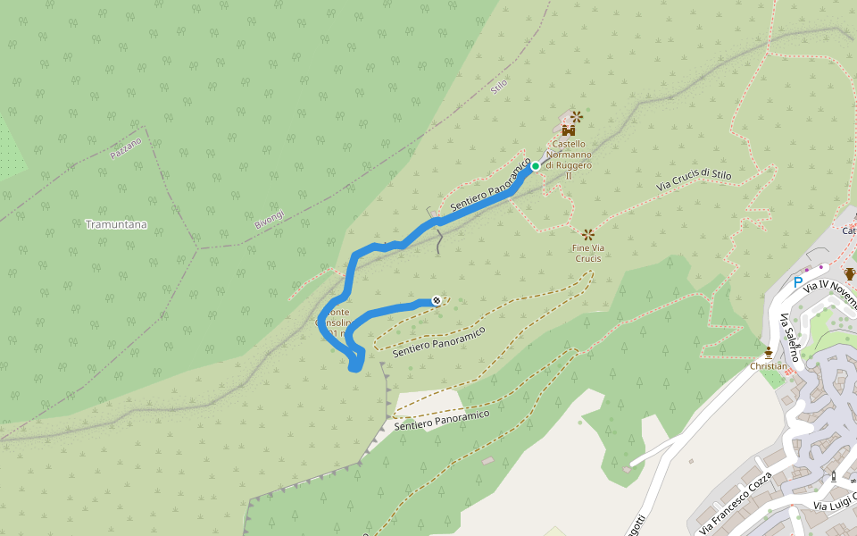 Sentiero Panoramico walking route map in Stilo