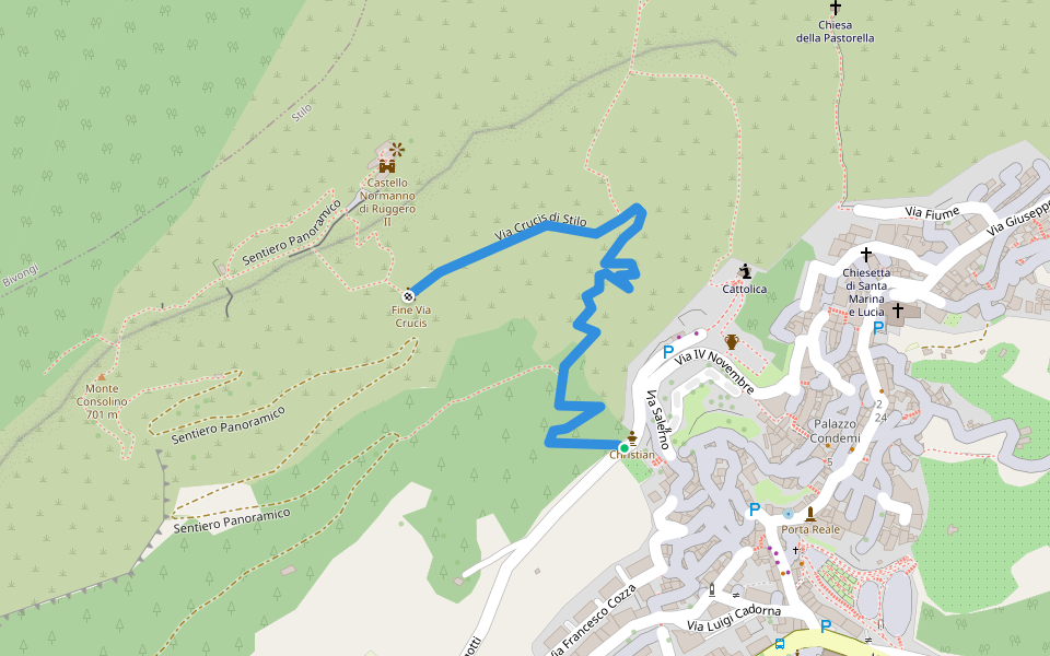 Via Crucis di Stilo walking route map in Stilo