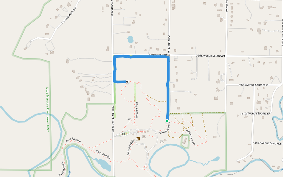 Perimeter Path walking route map in Ruskin