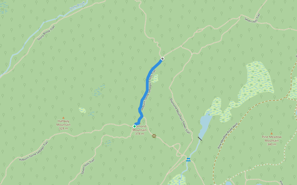 Hilburn-Torne Sebago/7 Hills Trail walking route map in Sloatsburg