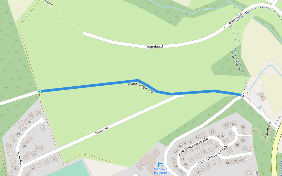 Krähenbergstraße walking route map in Attendorn