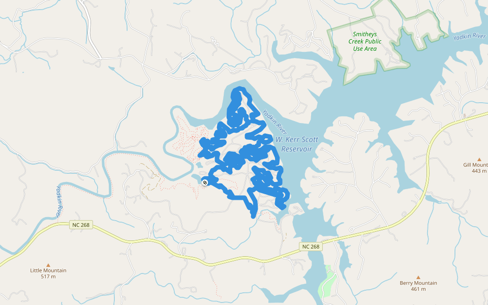 Warrior Creek walking route map in Boomer