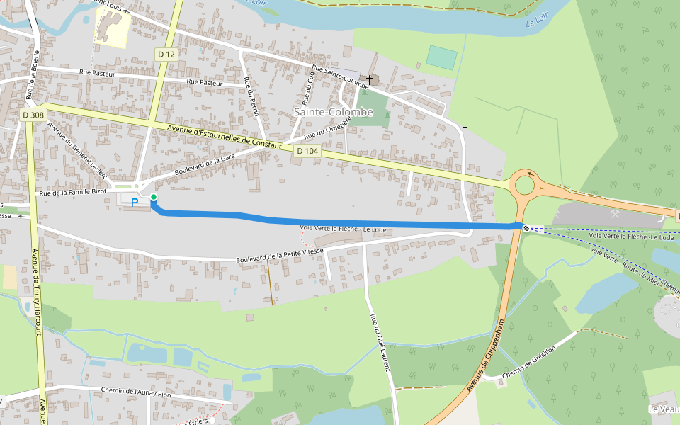 Voie Verte la Flèche - Le Lude walking route map in La Flèche