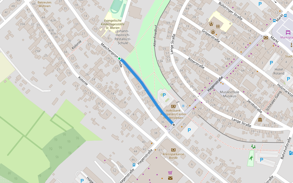 Maschenpromenade walking route map in Haldensleben