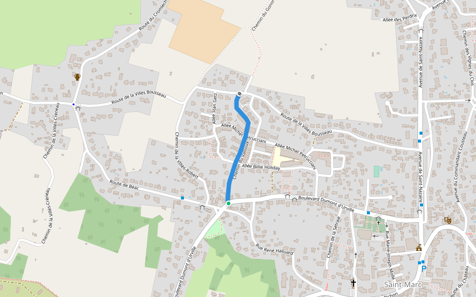 Chemin du Vallioux walking route map in Saint-Nazaire