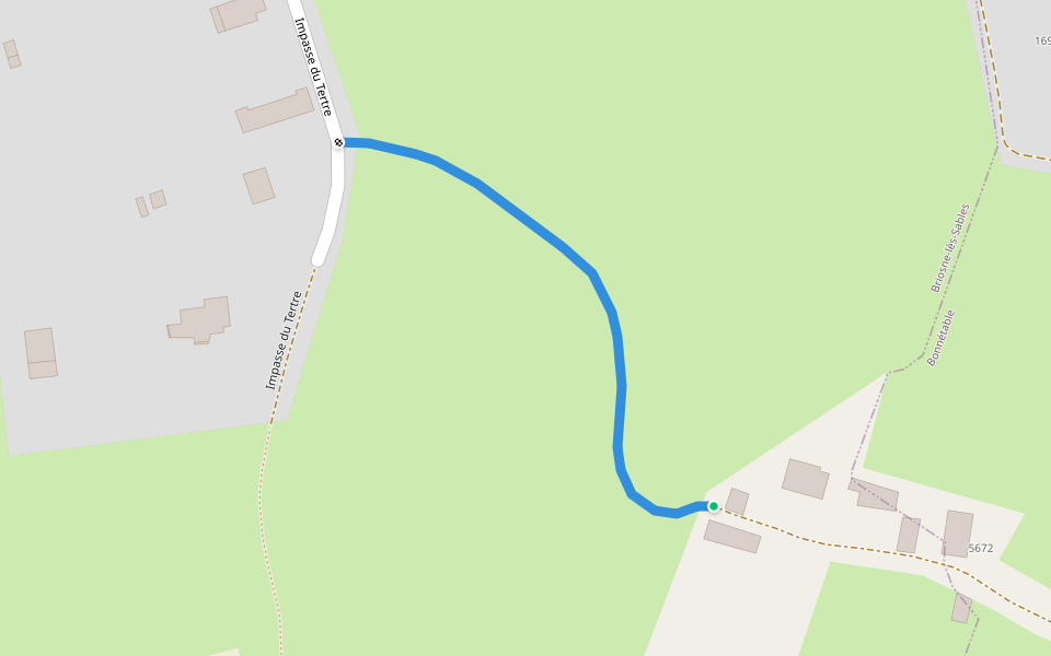 CR 15 walking route map in Briosne-lès-Sables