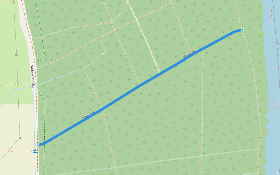 Konopna walking route map in Czerwonak