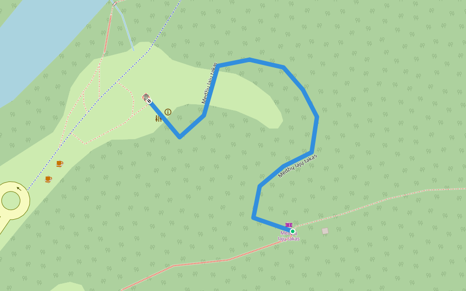 Medžių lajų takas walking route map in Dvaronys