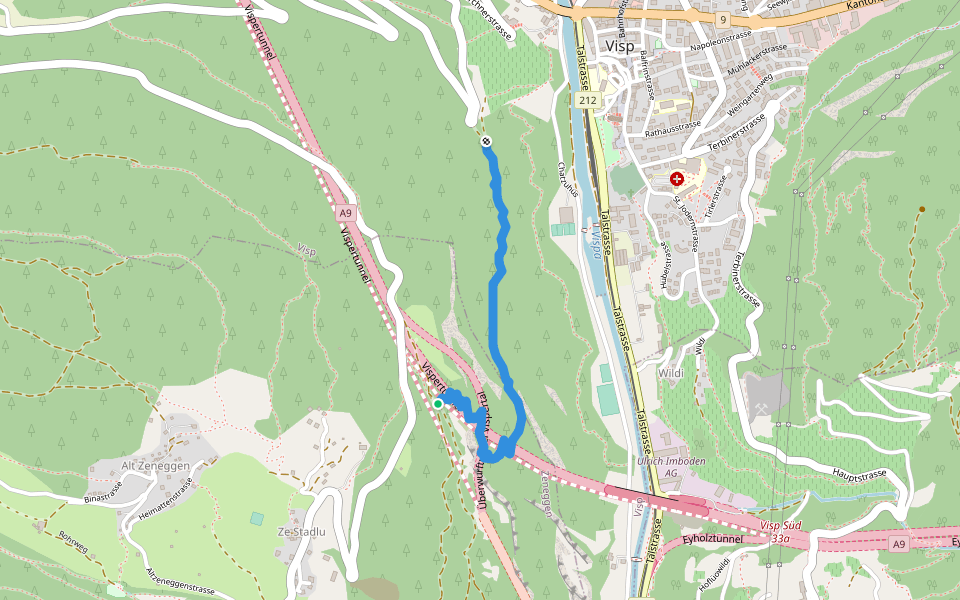 Englischgrussweg walking route map in Zeneggen