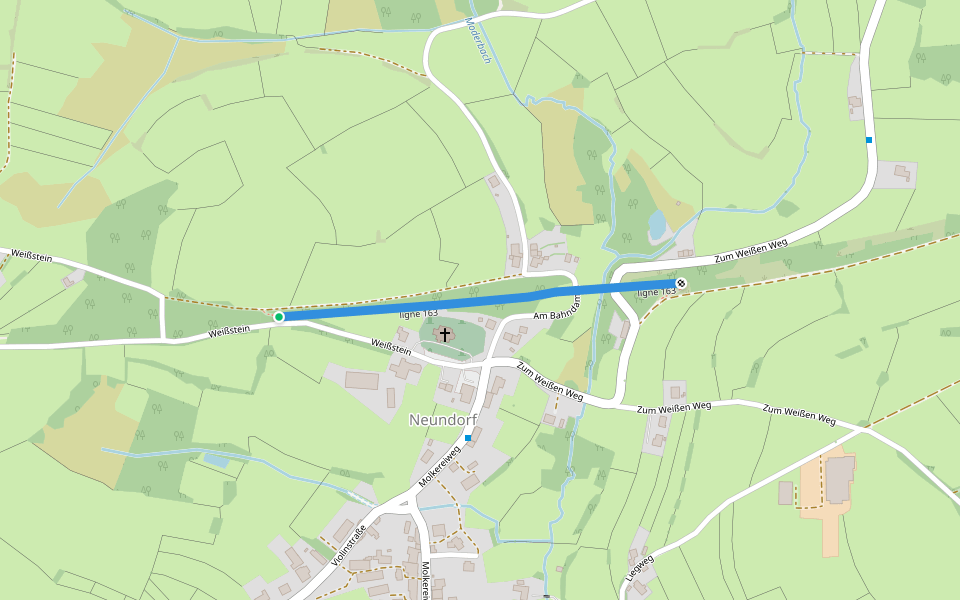ligne 163 walking route map in Sankt Vith