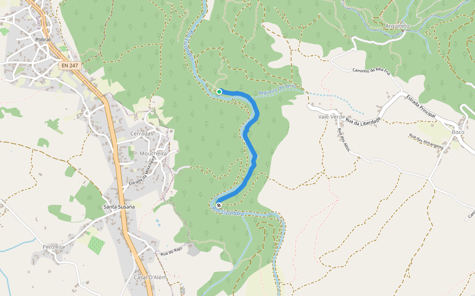 Trilho da Amazónia walking route map in Cheleiros
