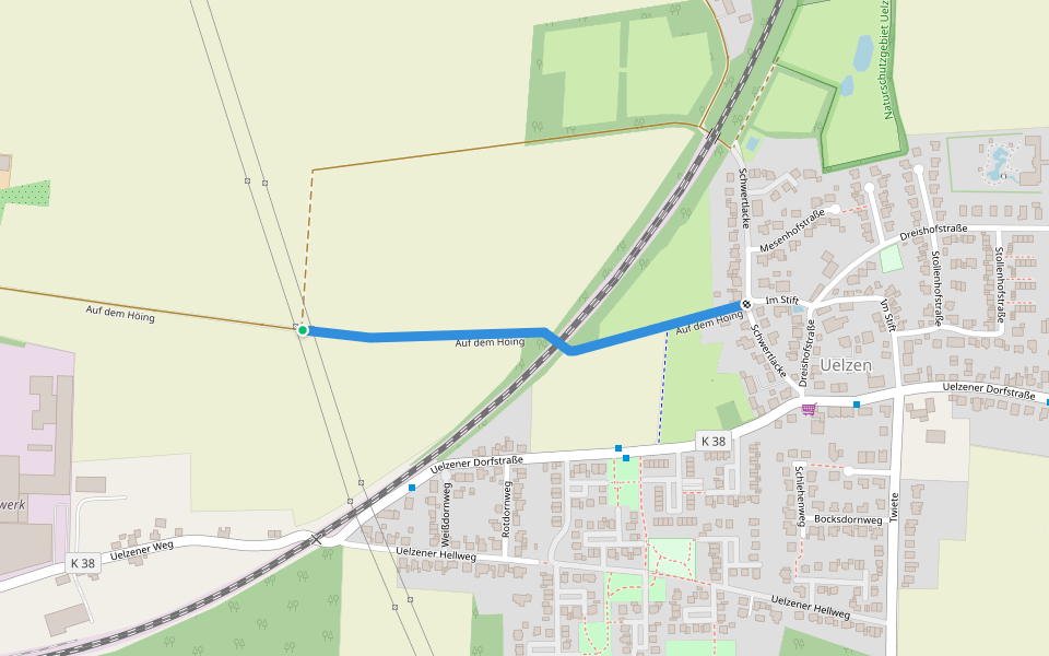 Auf dem Höing walking route map in Unna