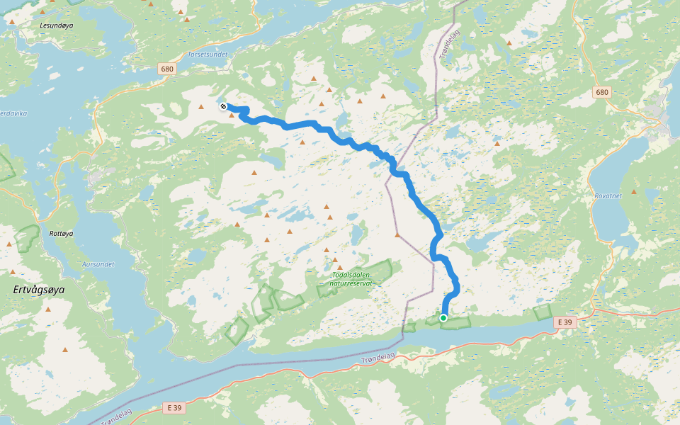 Fjordruta walking route map in Oppsal