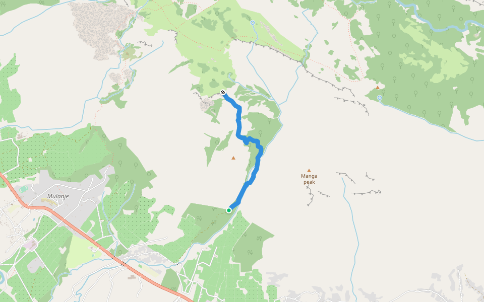 Crater Path walking route map in Mulanje