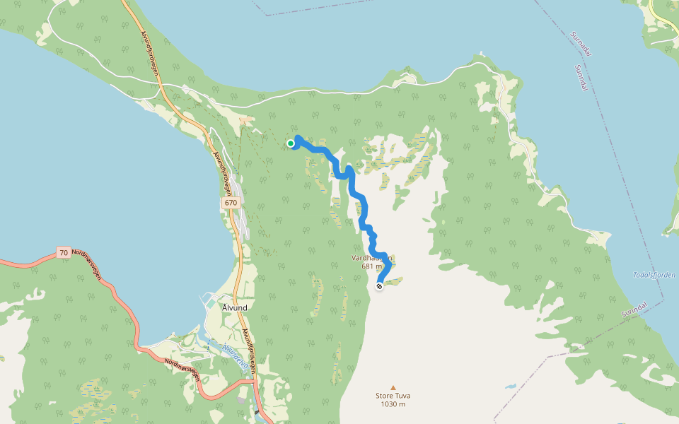 Halsastien walking route map in Handlarstuhamran