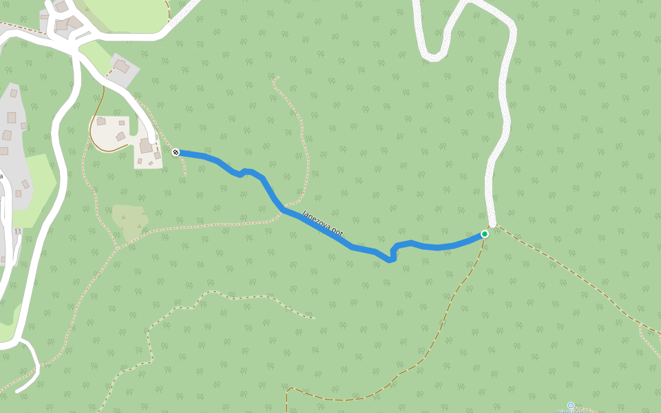 Janezova pot walking route map in Vrhnika
