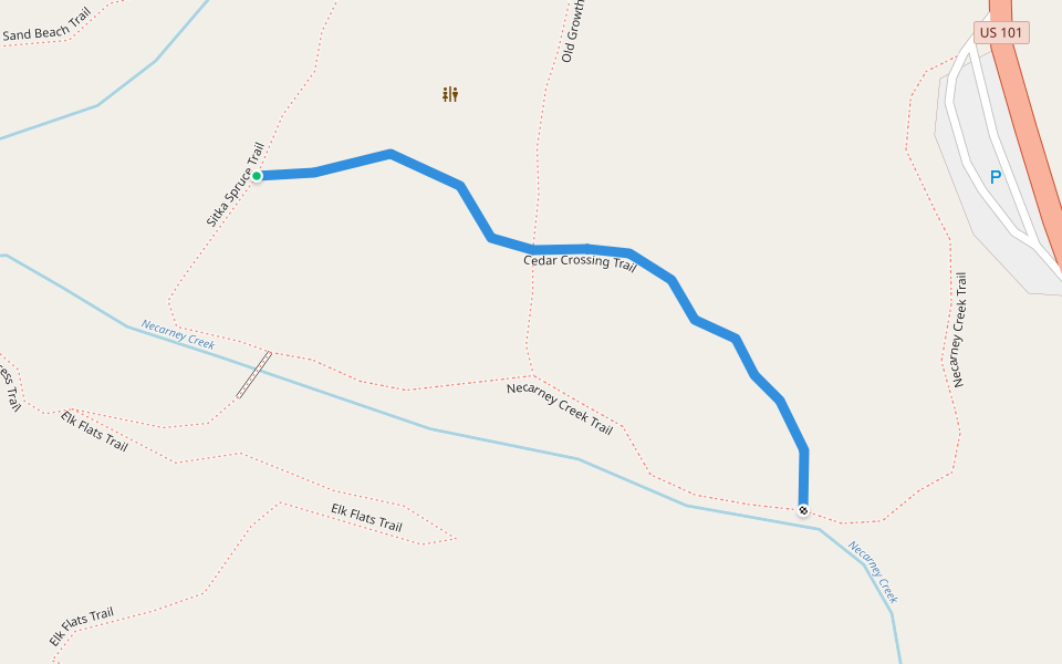 Cedar Crossing Trail walking route map in Nehalem