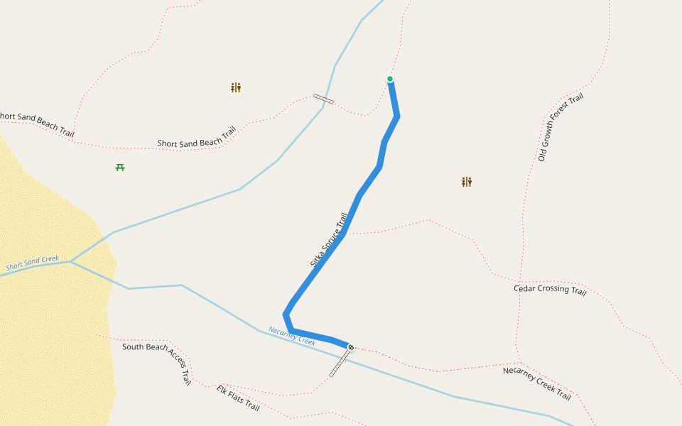 Sitka Spruce Trail walking route map in Nehalem