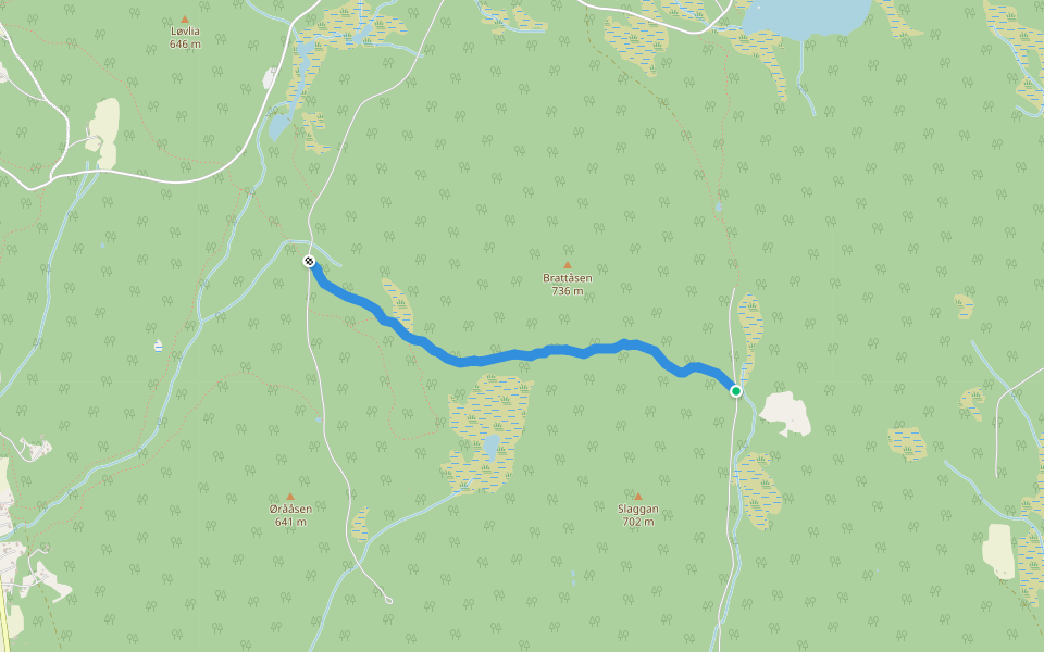 Brattåsstien walking route map in Nybergsund