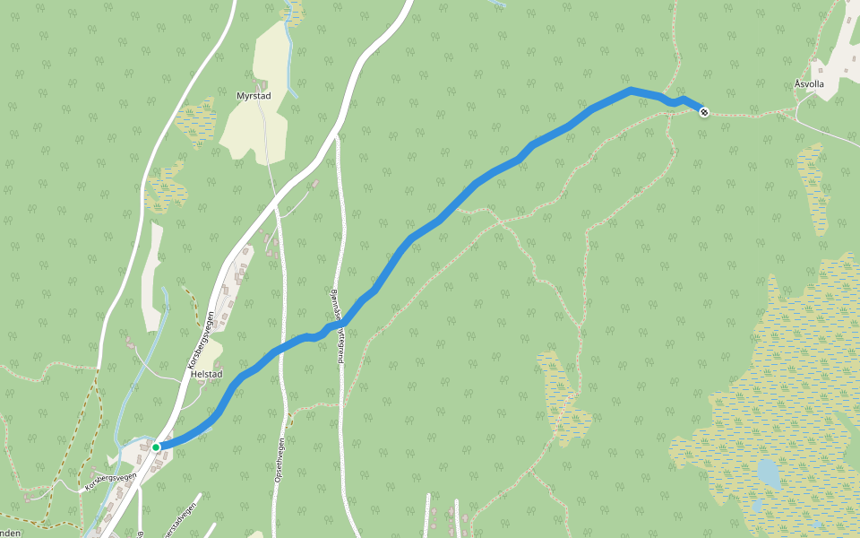Gravavegen walking route map in Øverbygda