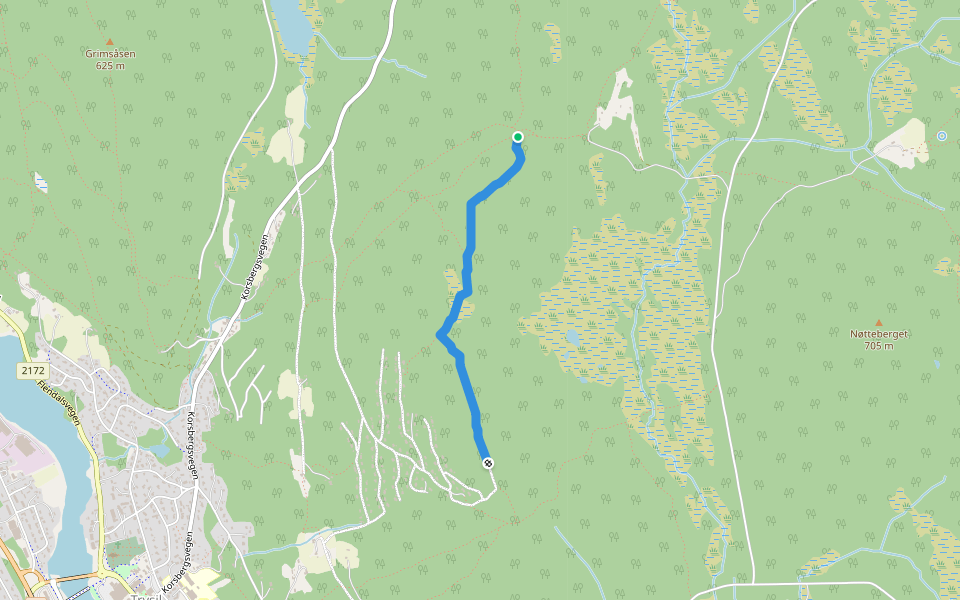 Bjønnåsen walking route map in Trysil