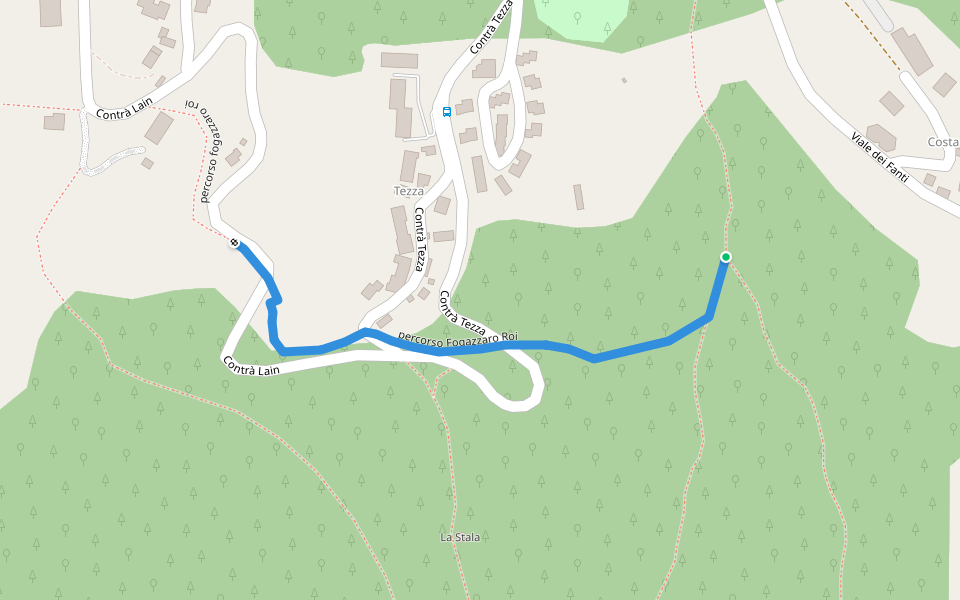 percorso Fogazzaro Roi walking route map in Tezza