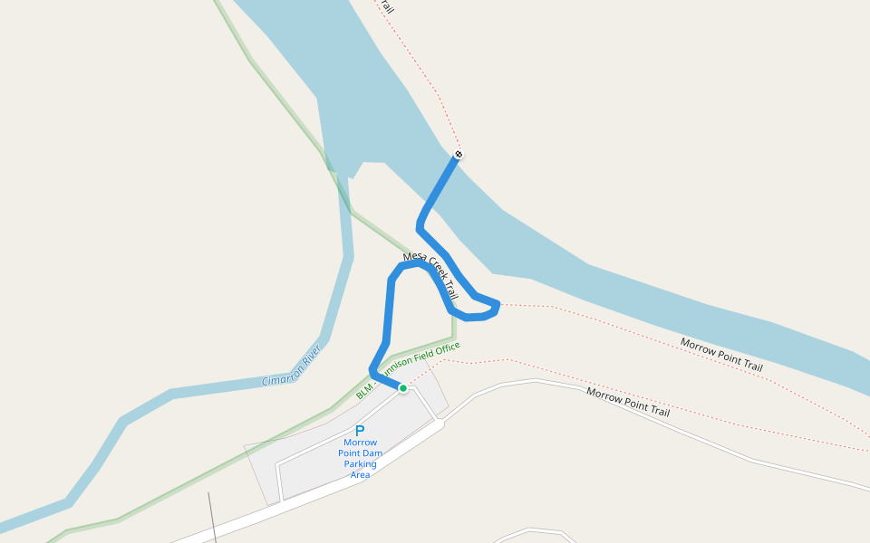 Mesa Creek Trail walking route map in Cimarron