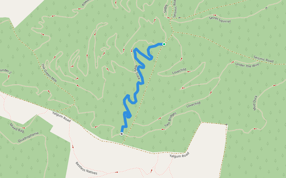 Web Track walking route map in Oaks Estate