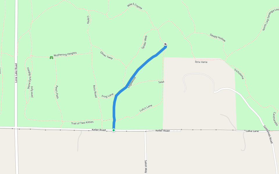 Edgewood walking route map in Langley